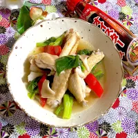 鶏手羽中と菜の花の中華スープ煮✨|ringonamaさん