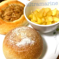 ＊自家製甘酒パンと手づくりりんごコンポートで朝ごはん＊|ultramarineさん