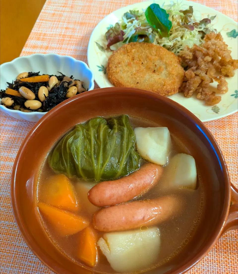☆ポトフ　☆カレーコロッケ＆鶏皮唐揚げ　☆ひじき煮|chikakoさん