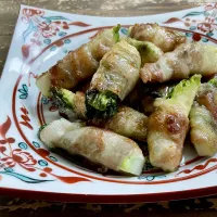 柚子胡椒香る豚ばら巻きつぼみ菜