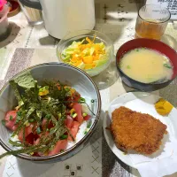 納豆鉄火丼 ヒレカツ1枚セット|T. Wonderさん