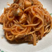 トマトジュースとシーフードミックスでペスカトーレ|🐶たぬとんキッチンさん