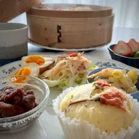 2/20蒸しパンlunch💗|あーるさん