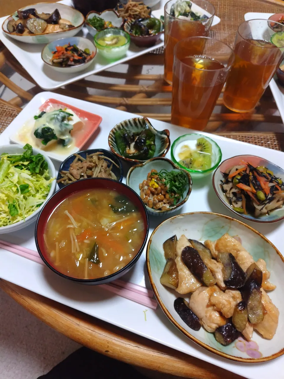 ささみと茄子のマヨポン炒め定食です✨|rikako♪。.:＊さん