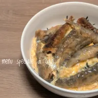 頂いたメヒカリを卵とじ丼に|かずさんさん