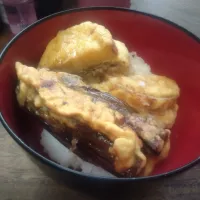 大根のはさみ揚げとなすのはさみ揚げの天丼風