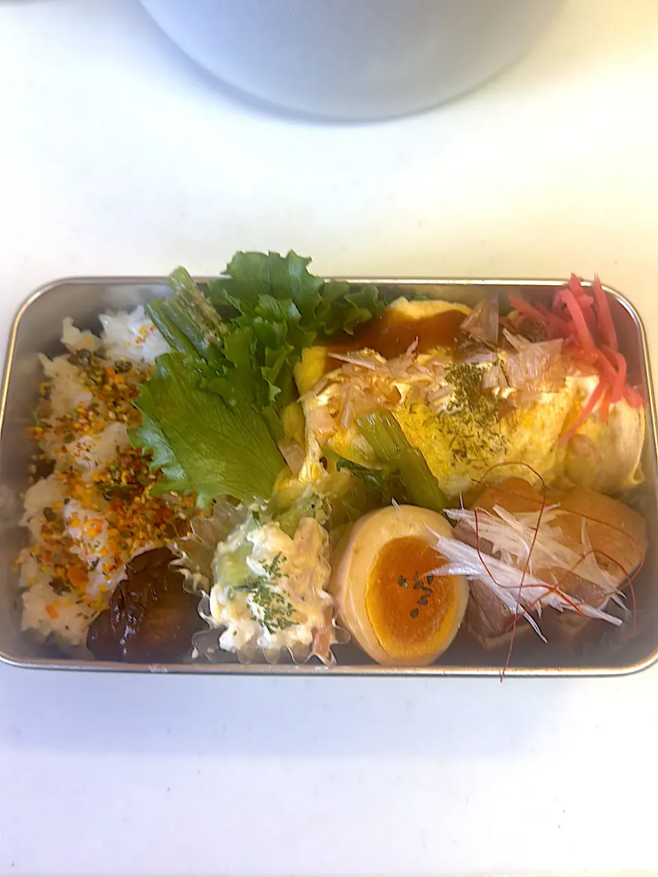 日曜日弁当（オムそば、豚の角煮）|ももかさん