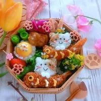 猫の日弁当😺🐡🌸|ayano.adshさん