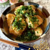 まりおさんの料理 鶏胸肉のみぞれ煮&アボカドと茹で卵のつぶみそマヨ和えでお誕生日おめでとうございます🎂🎉