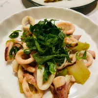 イカのオリーブオイル醤油大葉のっけ|ももこさん