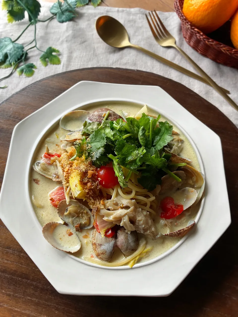 アサリnoカレー風味ココナッツミルクパスタ|スイーツポテトさん