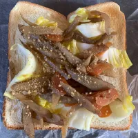 きんぴらごぼうトースト| そらまめさん