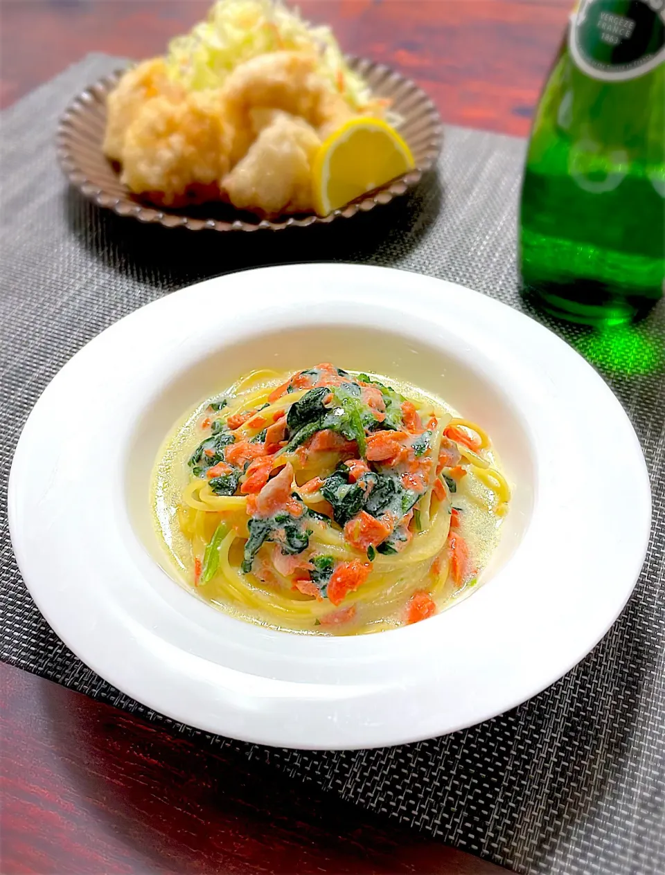 鮭とほうれん草の豆乳クリームパスタ|アルティッチョさん