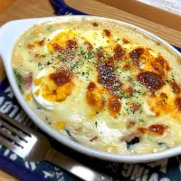 ベーコンと白菜とほうれん草のグラタン|さくらさん