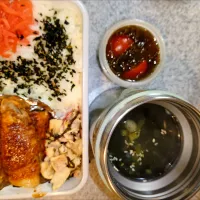 りんご肉巻き、切干大根ツナ塩昆布、もずくトマト、わかめスープ弁当2/24|まりっぺ2026さん