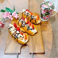 スイーツポテトさんのチョコバナナコッペパン|ショコラさん