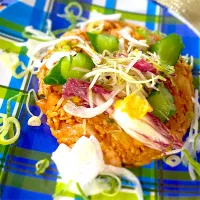 紫白菜と水菜の甘酢漬けのせ|Ameriさん