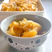 自家製沢庵をリメイク
沢庵のごま油炒め