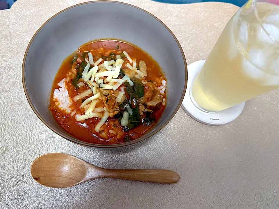 ほうれん草トマトチキンカレー🍛|S h i z🦋さん