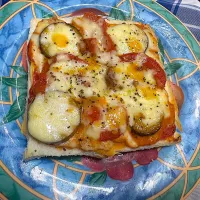 茄子とトマトのピザトースト|こっぷさん