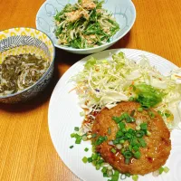 水菜✖︎ツナ
あかもく✖︎イカ
豆腐ハンバーグ|naoさん