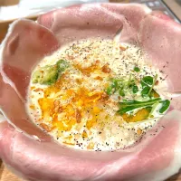 豚骨カルボナーララーメン (チャーシュー+3枚)🍜＠伊太そば豚骨イタリアンラーメン|toshi,I🍴さん