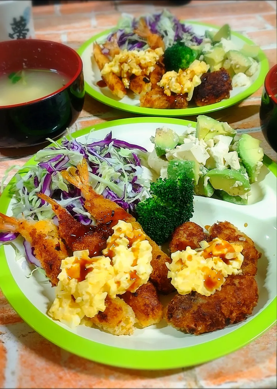 海老フライと牡蠣フライ|みったんさん