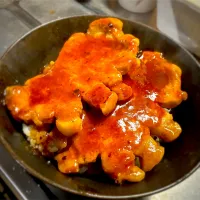 今夜は、柔らかポークのトンテキ丼を頂きました😋✨👍|ギムレットさん