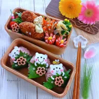 🌸桜餅風おにぎり弁当🌸|ayano.adshさん