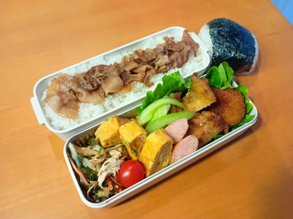 次男弁当&おにぎり|tamagomagomagoさん