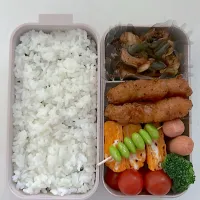 回鍋肉
チキン
チーズウインナー
卵焼き
ブロッコリー
ミニトマト
枝豆
のり弁|ayumomさん