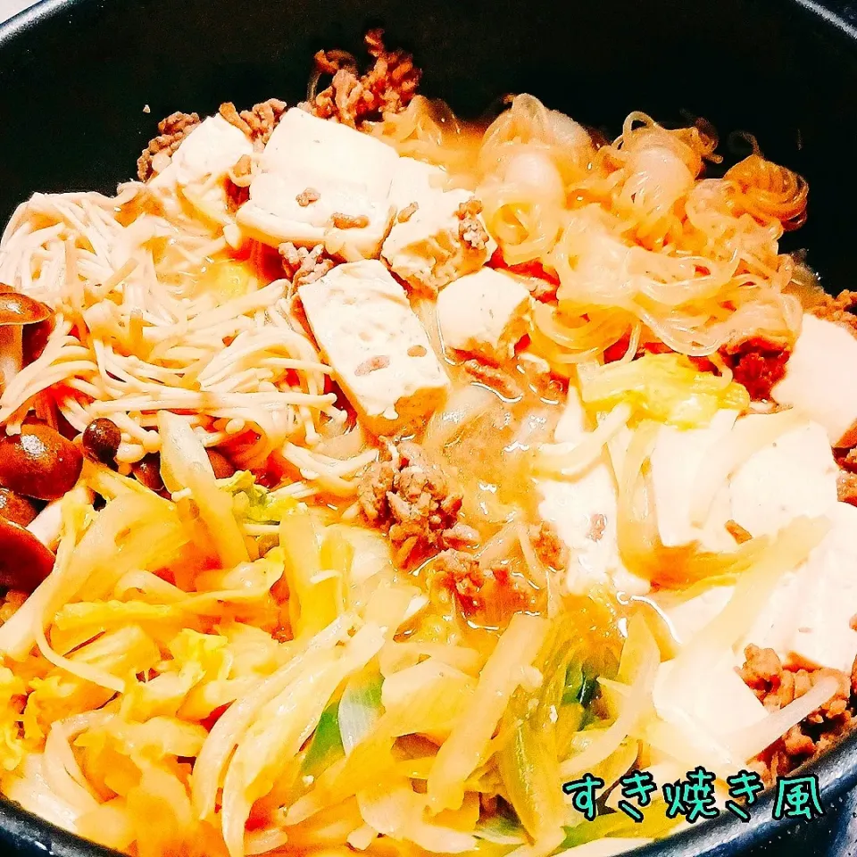 お手軽食材で♬すき焼き風|あんみっちゃんさん