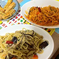 豆腐のスティック揚げ、アラビアータ、ペペロンチーノ|もーやんさん