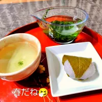 【お茶】春ですね～桜餅🌸