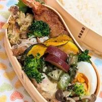 本日のお弁当〜ドカンと海老フライ弁当|f.1125beさん