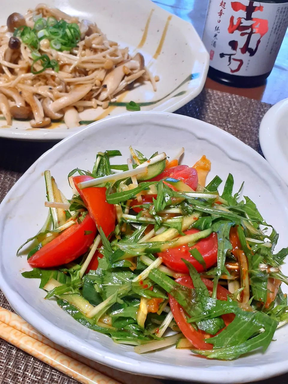 水菜とキムチのサラダ🥗|びせんさん