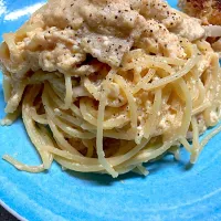 ベーコンと舞茸の豆腐カルボナーラ|🐶たぬとんキッチンさん