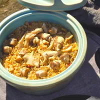 鶏ときのこのリゾット風