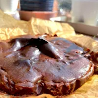 チョコバスクチーズケーキ🍫|おかちさん