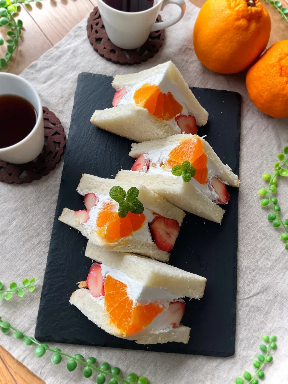 みったんさんの料理 オレンジのフルーツサンド|スイーツポテトさん