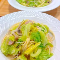 2026/03/01 春キャベツときのこのうまつゆパスタ
