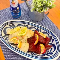 ビーツとカブのレモン蒸し|りおさん