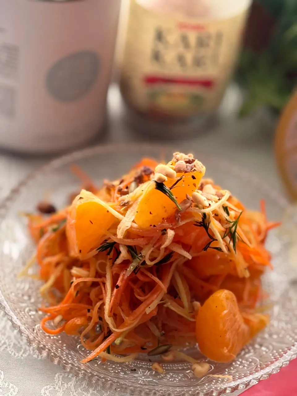 カリカリ4種のナッツがけポンカン入りキャロットラペ🥕|🌺🌺Foodie🌺🌺さん