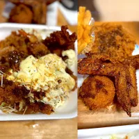 盛り揚げ丼タルタル　手羽先、ミンチ、チーズ|るみおんさん