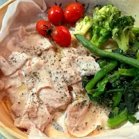 蒸し野菜のバジルオイルがけ|まろんさん