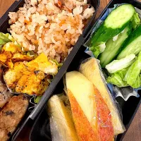 260302 まいたけ炊き込みご飯弁当|GO GO ぴょんきちさん