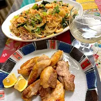 チャオミーフェンと阿波尾鶏の塩焼き|プクママさん