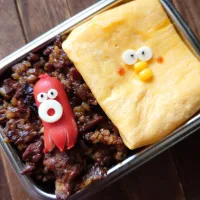 漢の…自分用🍱黒オムドライ弁当|ᵏᵒᵘさん