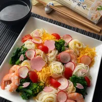 春のちらし寿司風そうめん