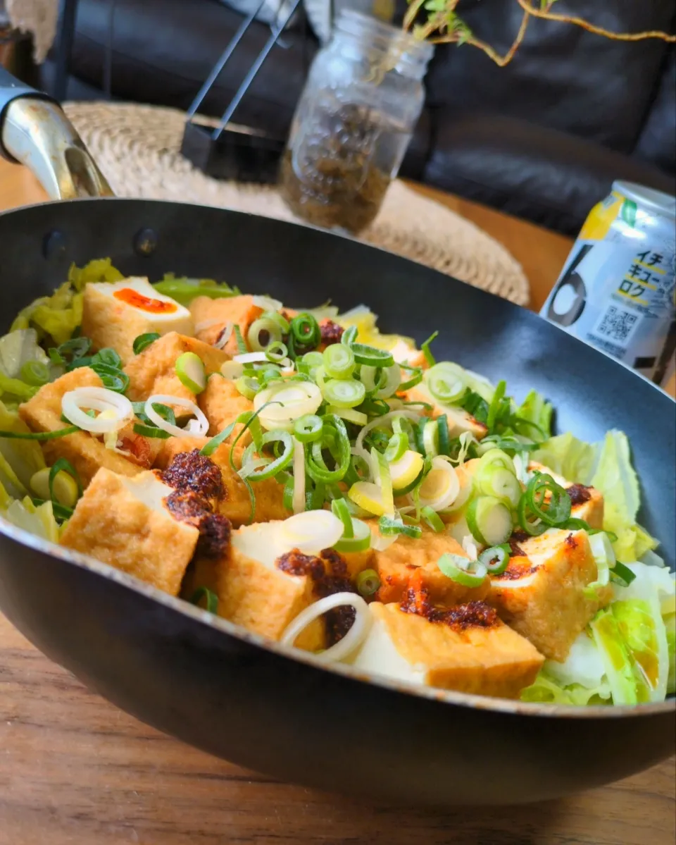 厚揚げと白菜のﾌﾗｲﾊﾟﾝ蒸し|まりおさん